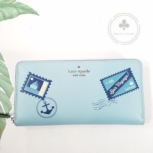 MAKE AN OFFER Kate Spade Off the Grid Fresh Water Blue Bon Voyage wallet